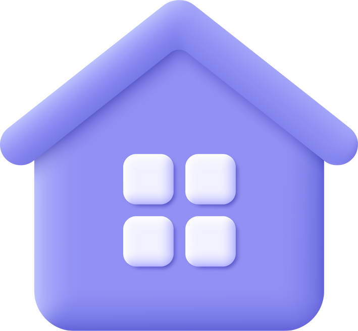 Minimal House Real Estate 3D Icon